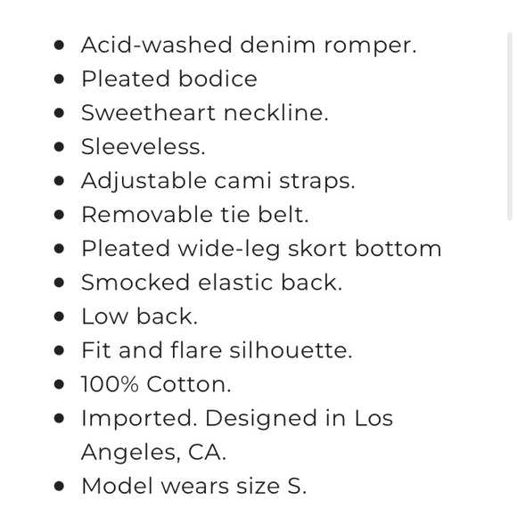 NWT Promesa Counting Clouds Acid-Wash Denim Skirt Romper. Size L - Picture 8 of 12